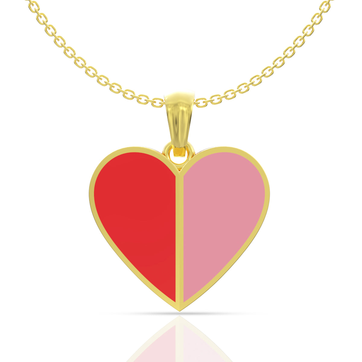 Blushing Hearts 22K Gold Pendant
