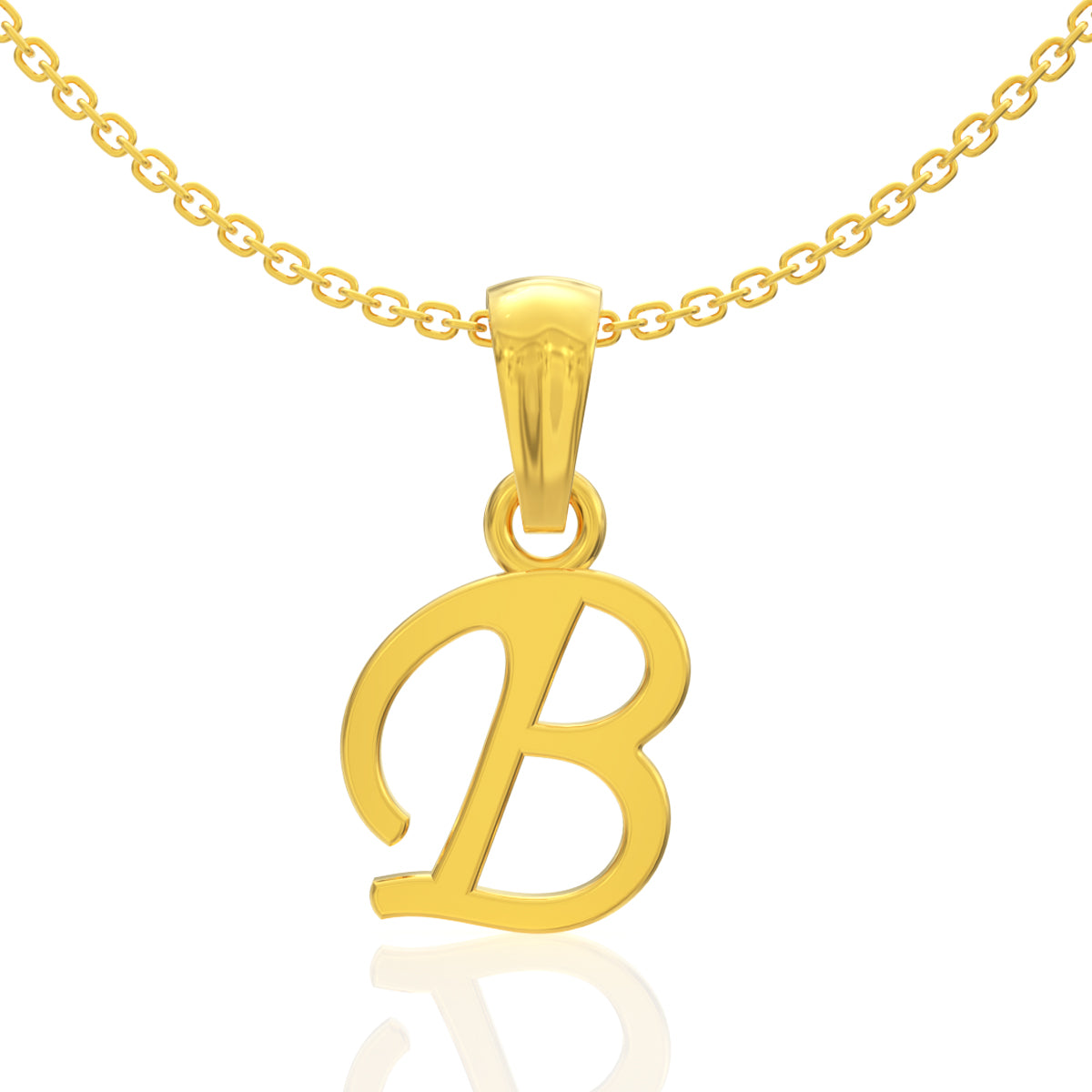 Brave "B" Letter Gold Pendant
