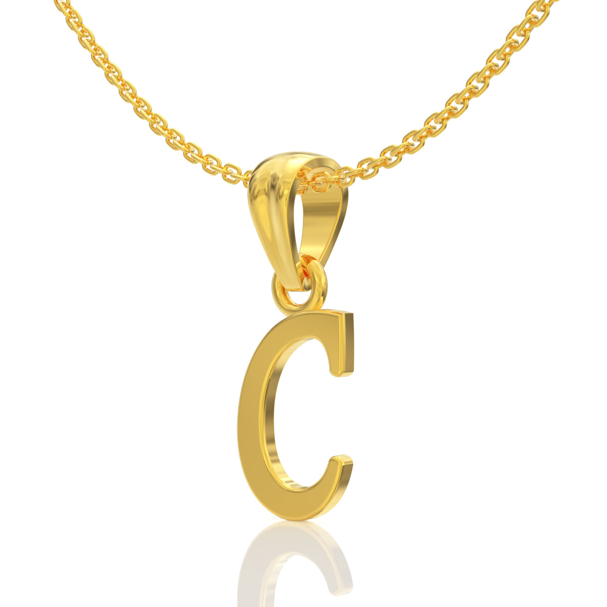 Cherished "C" Letter Gold Pendant