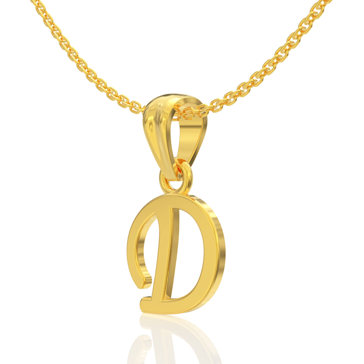 Delicate "D" Letter Gold Pendant