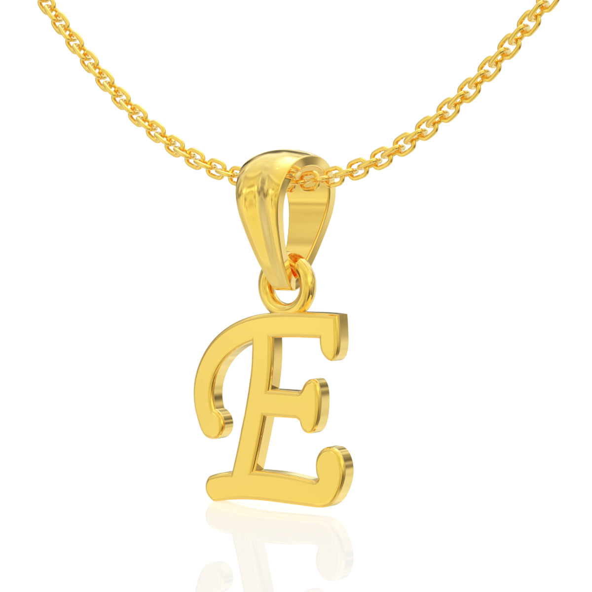 Eternal "E" Letter Gold Pendant
