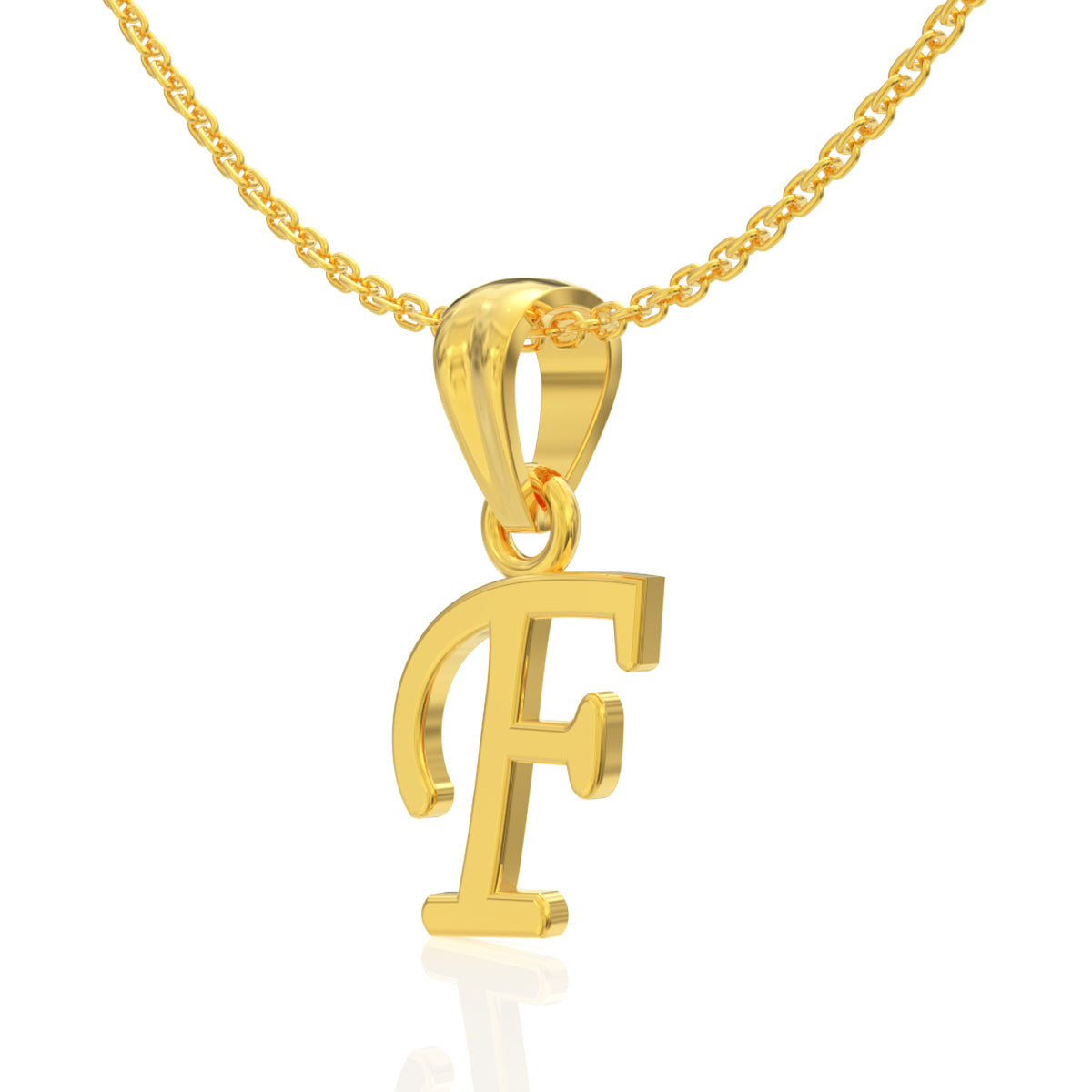 Forever "F" Letter Gold Pendant