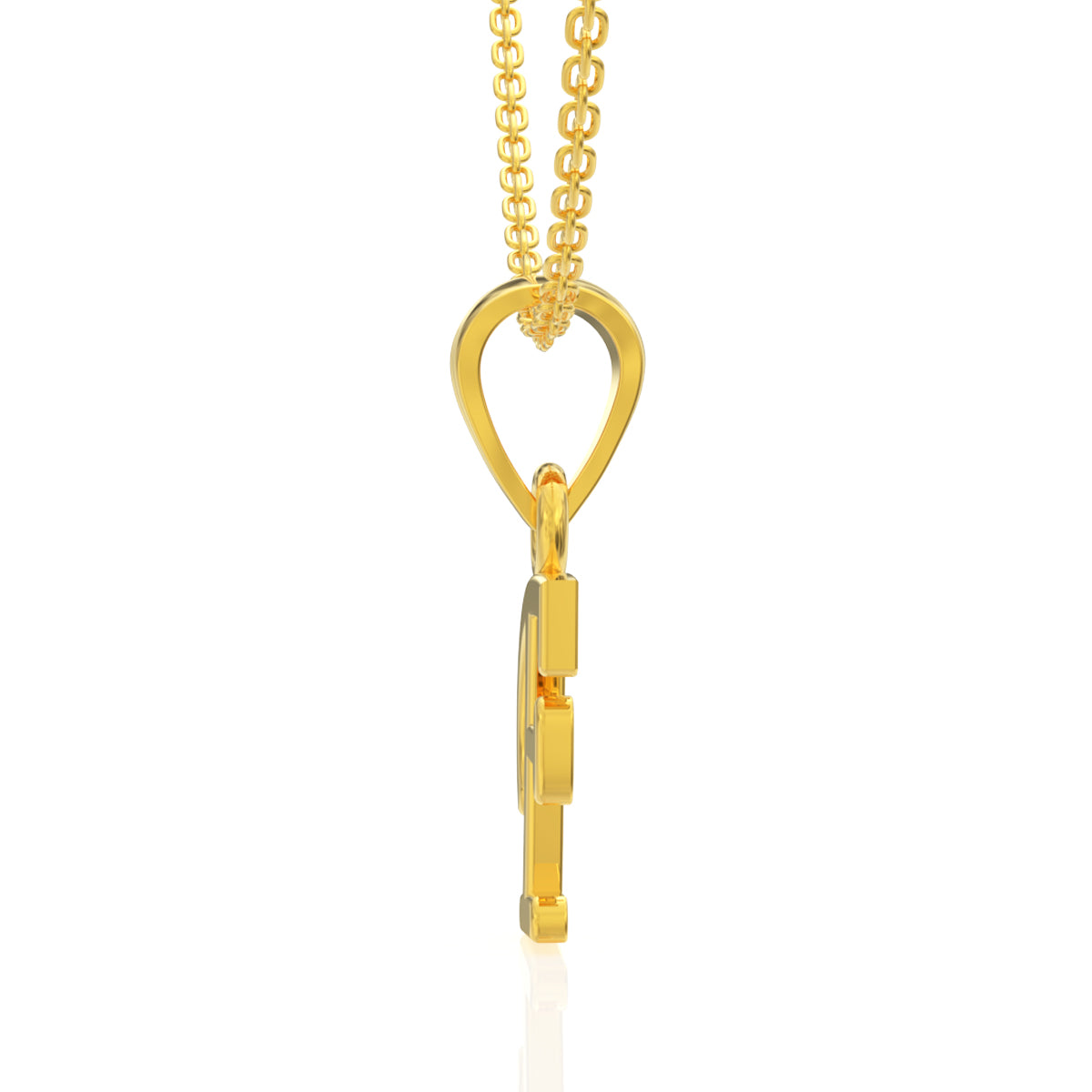 Forever "F" Letter Gold Pendant