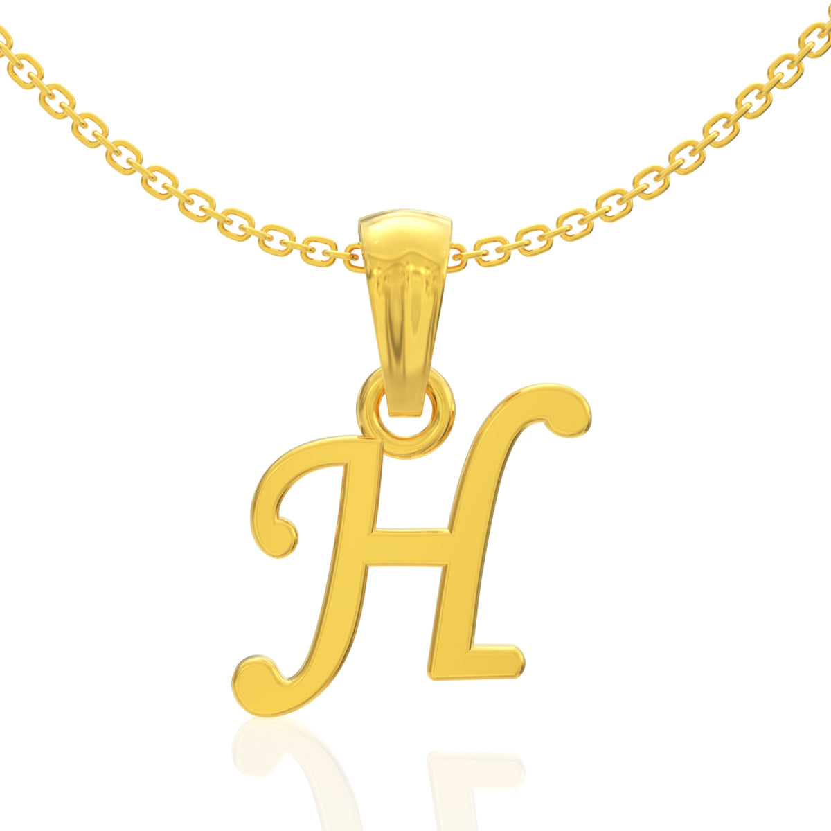 Heartfelt "H" Letter Gold Pendant