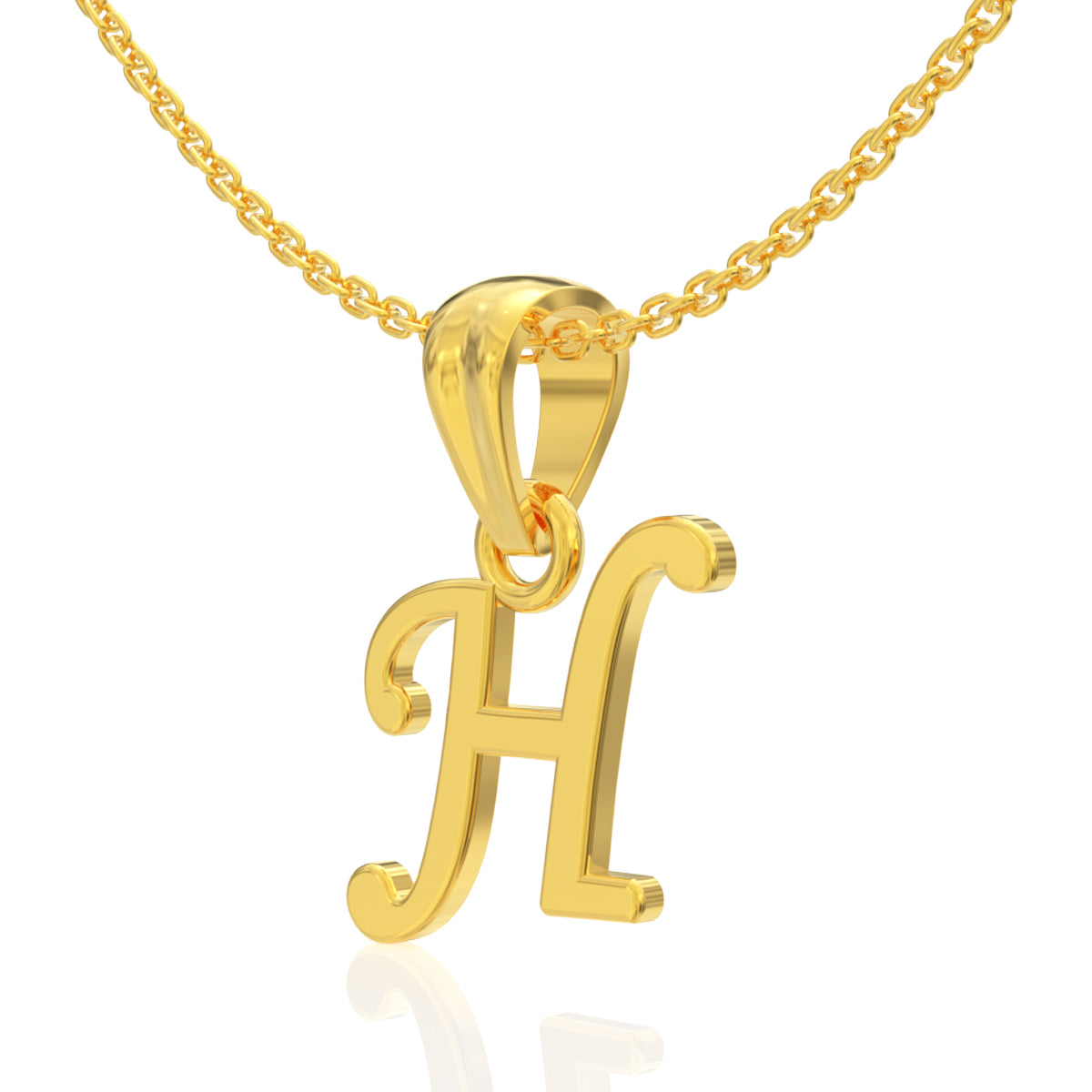 Heartfelt "H" Letter Gold Pendant