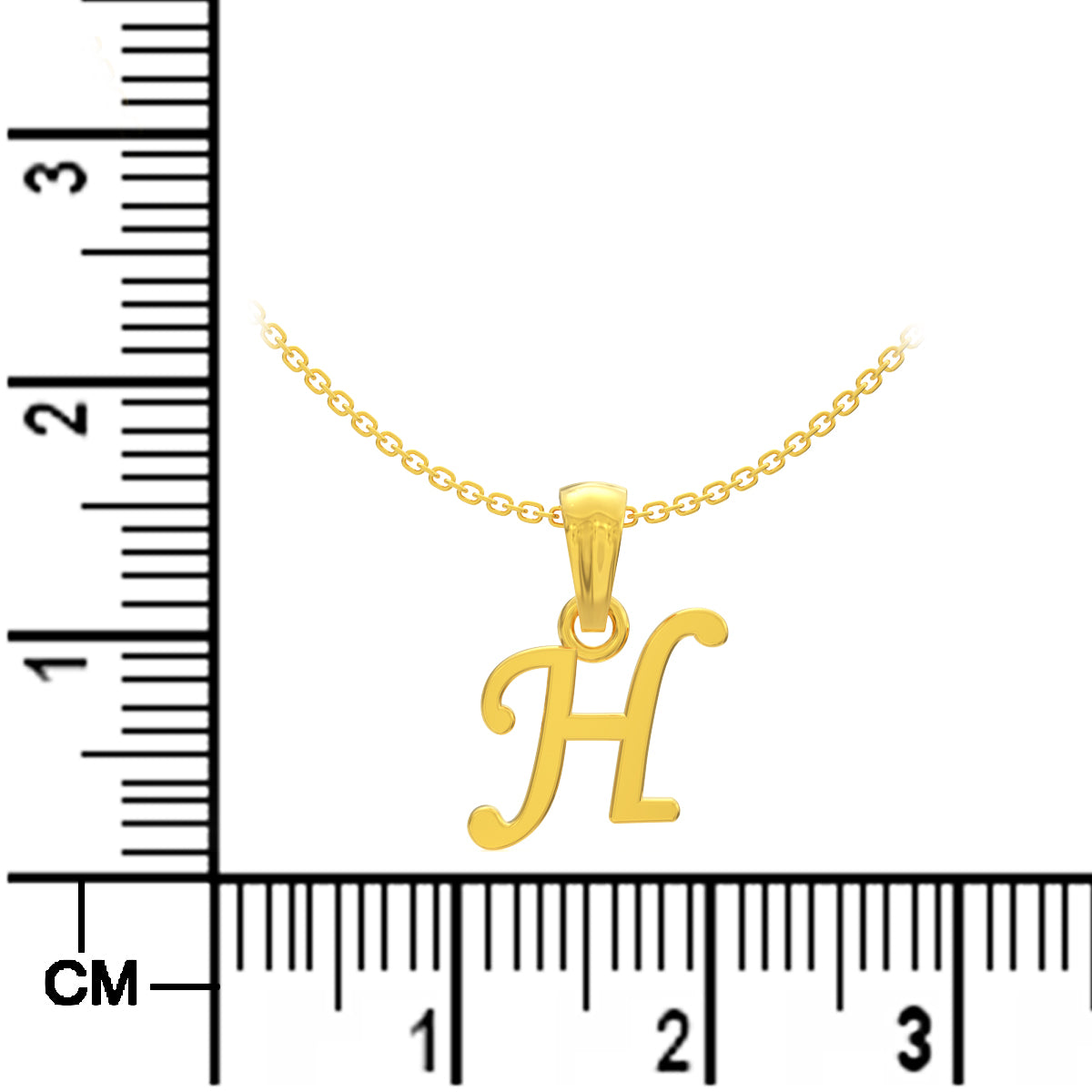 Heartfelt "H" Letter Gold Pendant