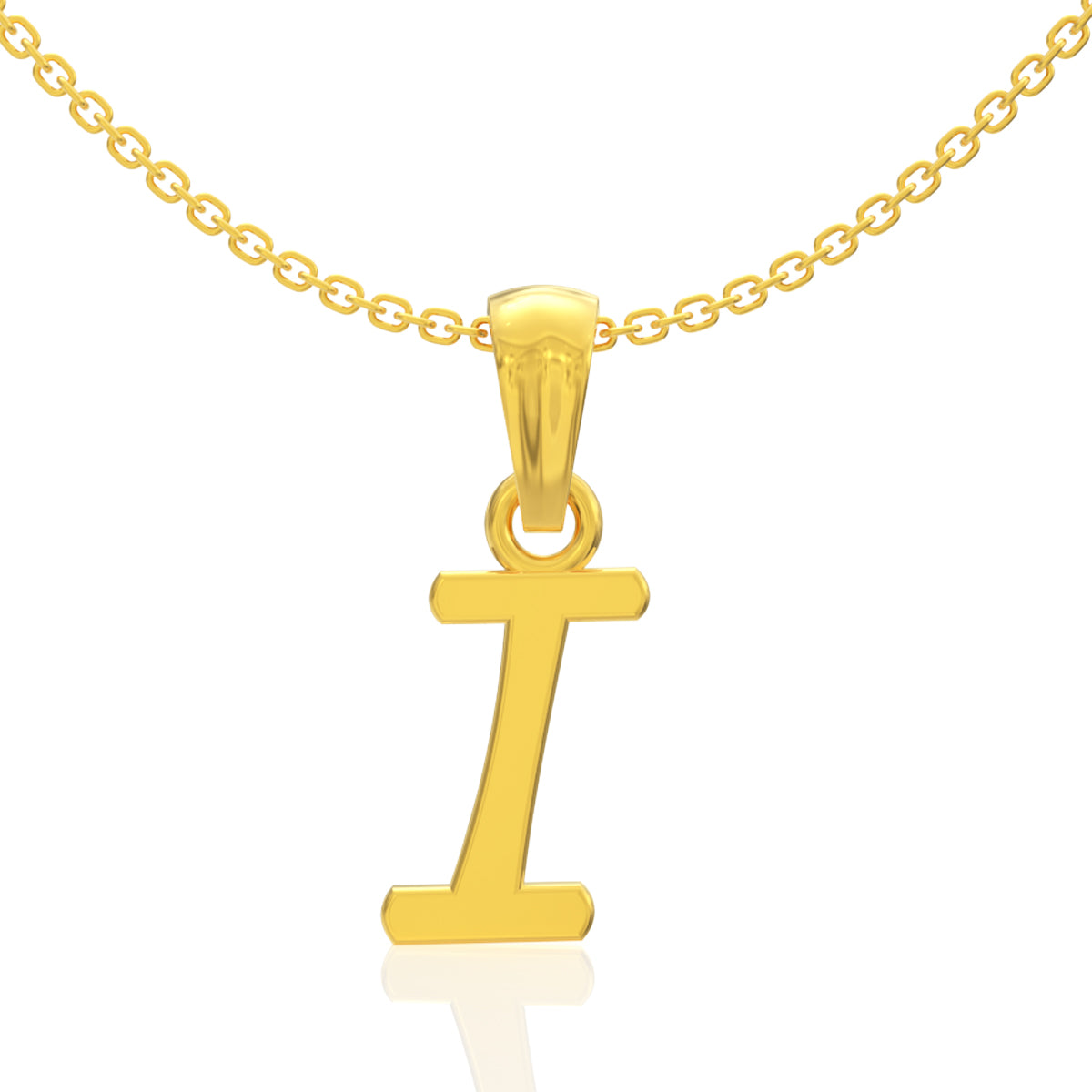 Infinite "I" Letter Gold Pendant