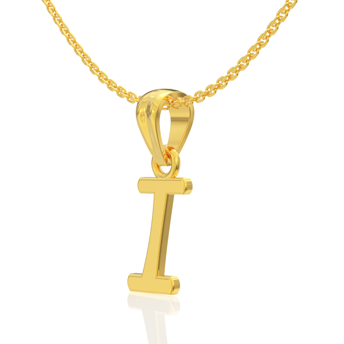Infinite "I" Letter Gold Pendant