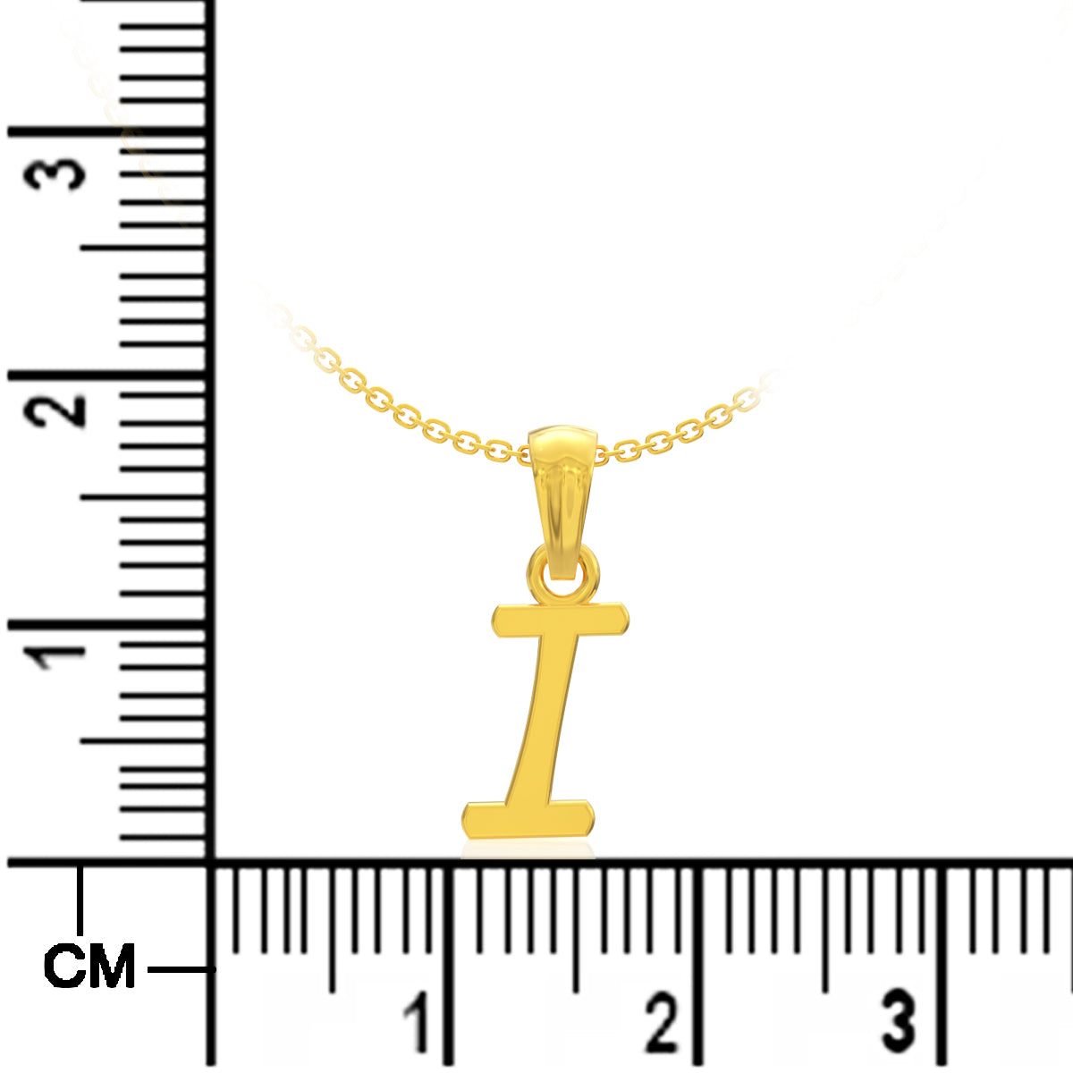 Infinite "I" Letter Gold Pendant