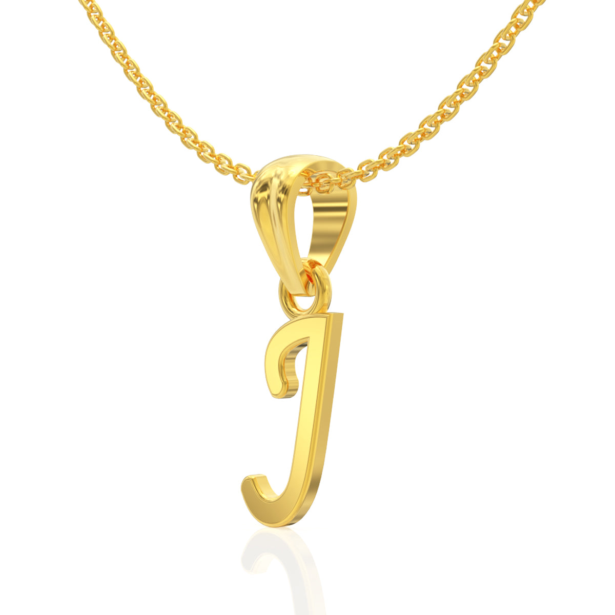 Jewel "J" Letter Gold Pendant