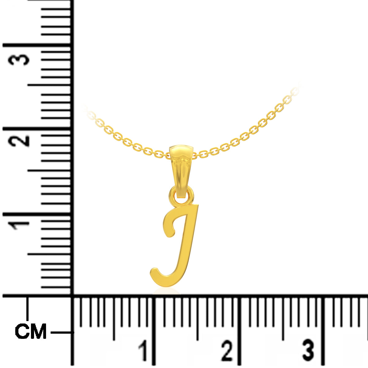 Jewel "J" Letter Gold Pendant