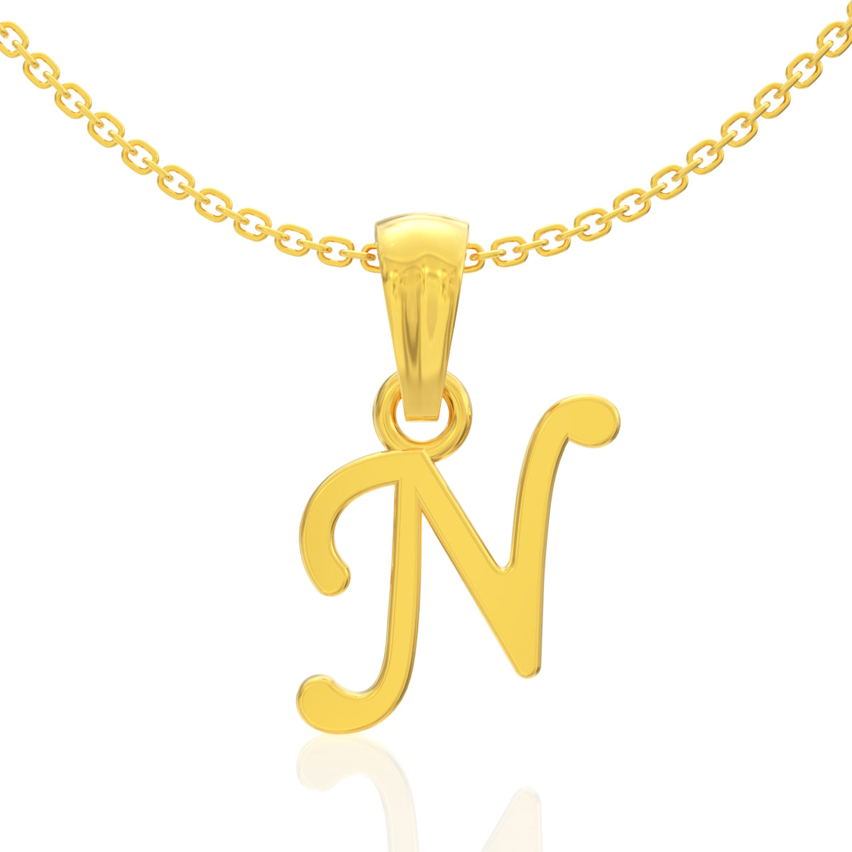 Nostalgia "N" Letter Gold Pendant