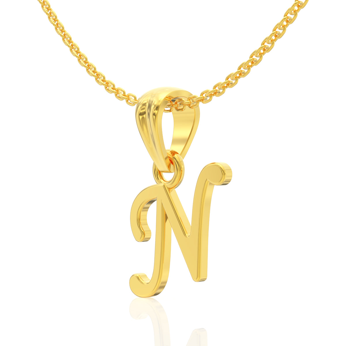 Nostalgia "N" Letter Gold Pendant
