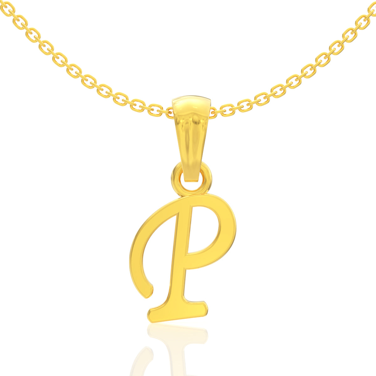 Precious "P" Letter Gold Pendant