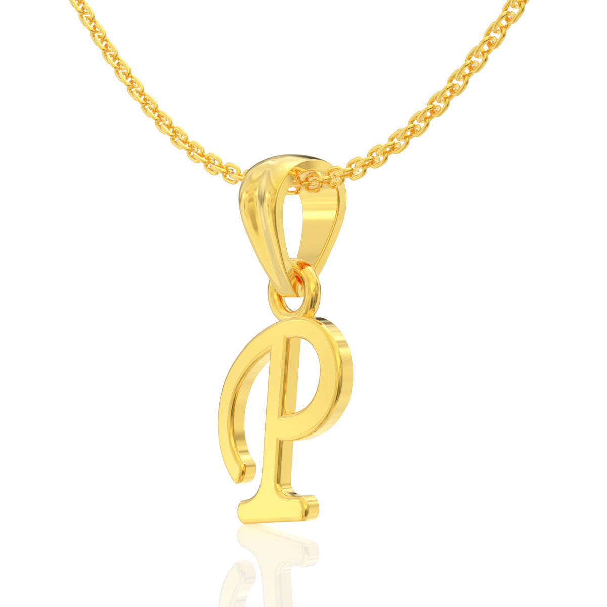 Precious "P" Letter Gold Pendant