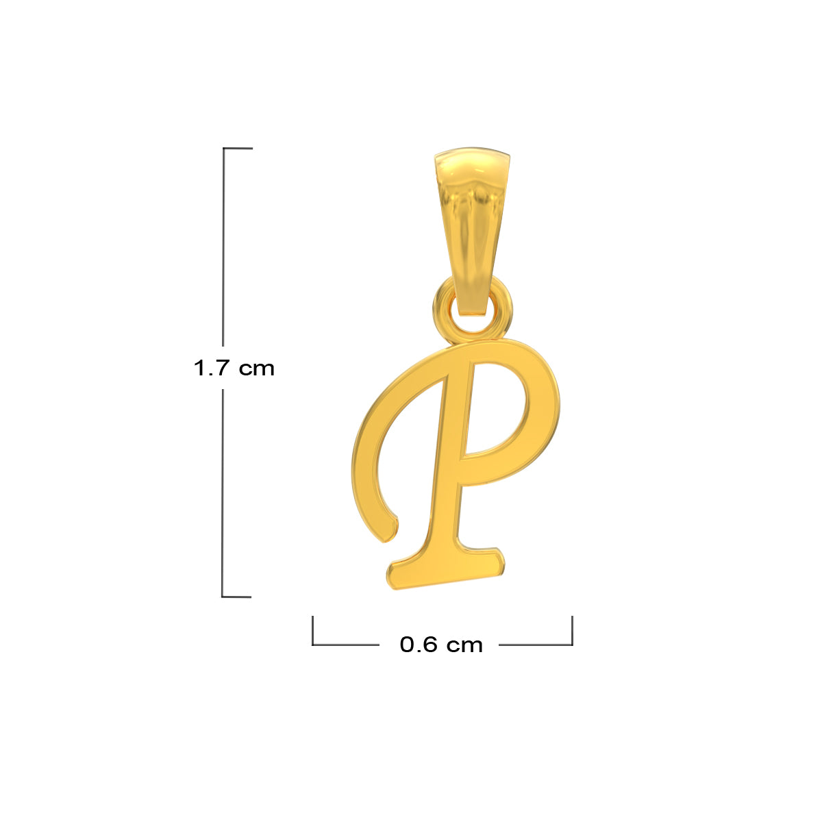 Precious "P" Letter Gold Pendant