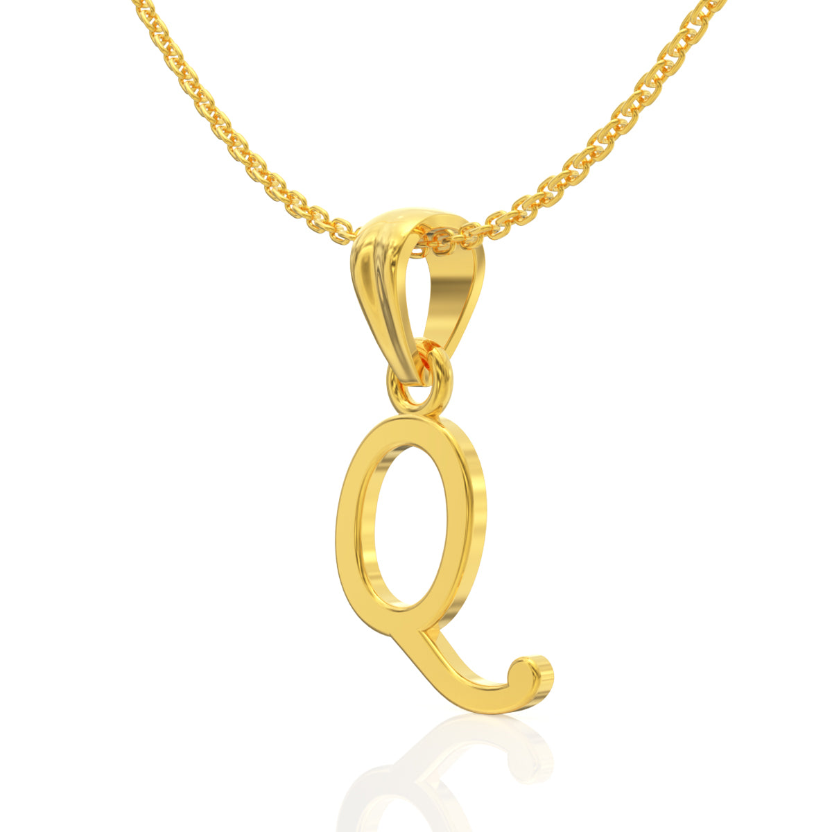 Quietude "Q" letter Gold Pendant