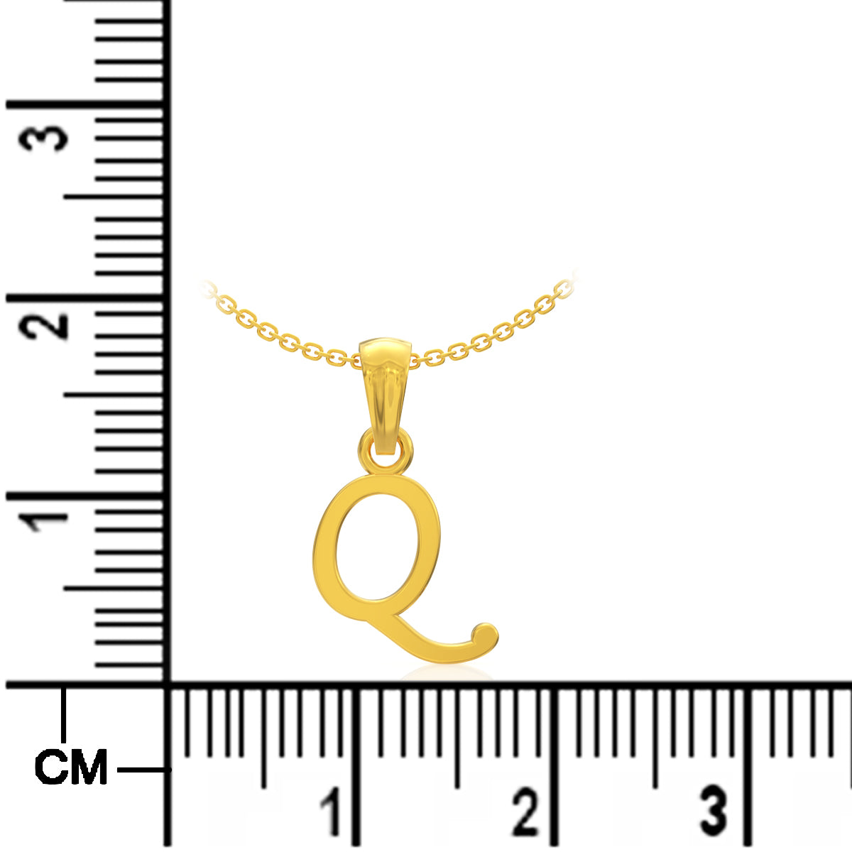 Quietude "Q" letter Gold Pendant