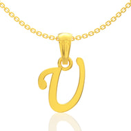Unity "U" Letter Gold Pendant