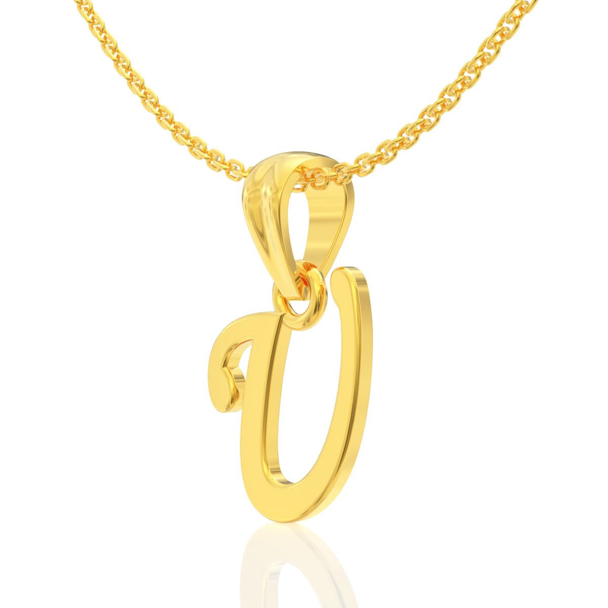 Unity "U" Letter Gold Pendant