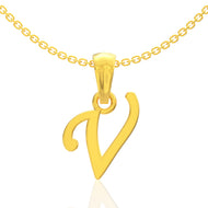 Vintage "V" Letter Gold Pendant
