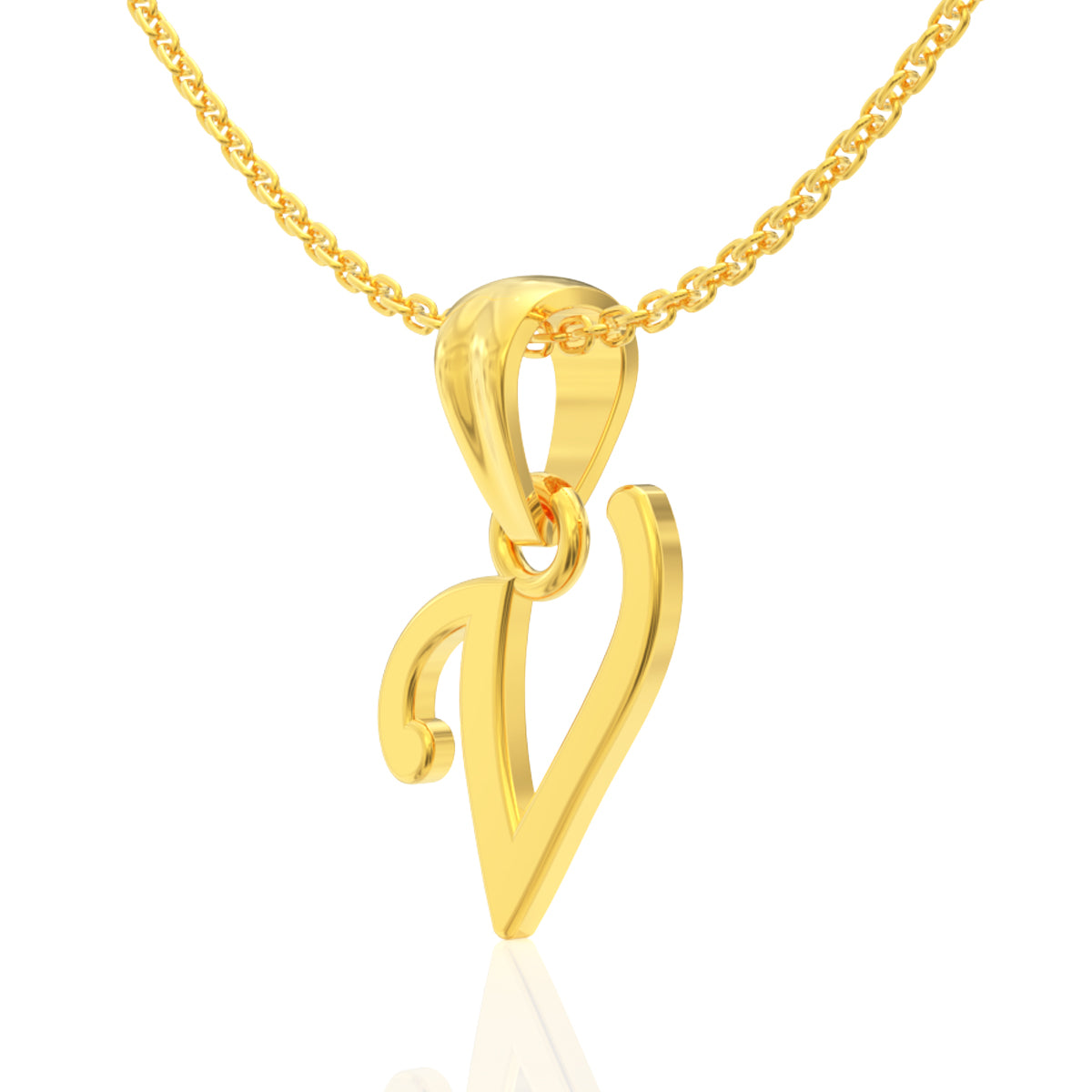 Vintage "V" Letter Gold Pendant