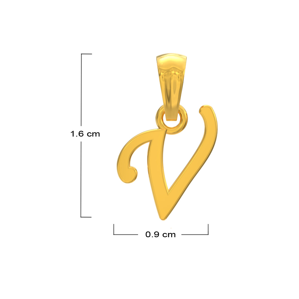 Vintage "V" Letter Gold Pendant