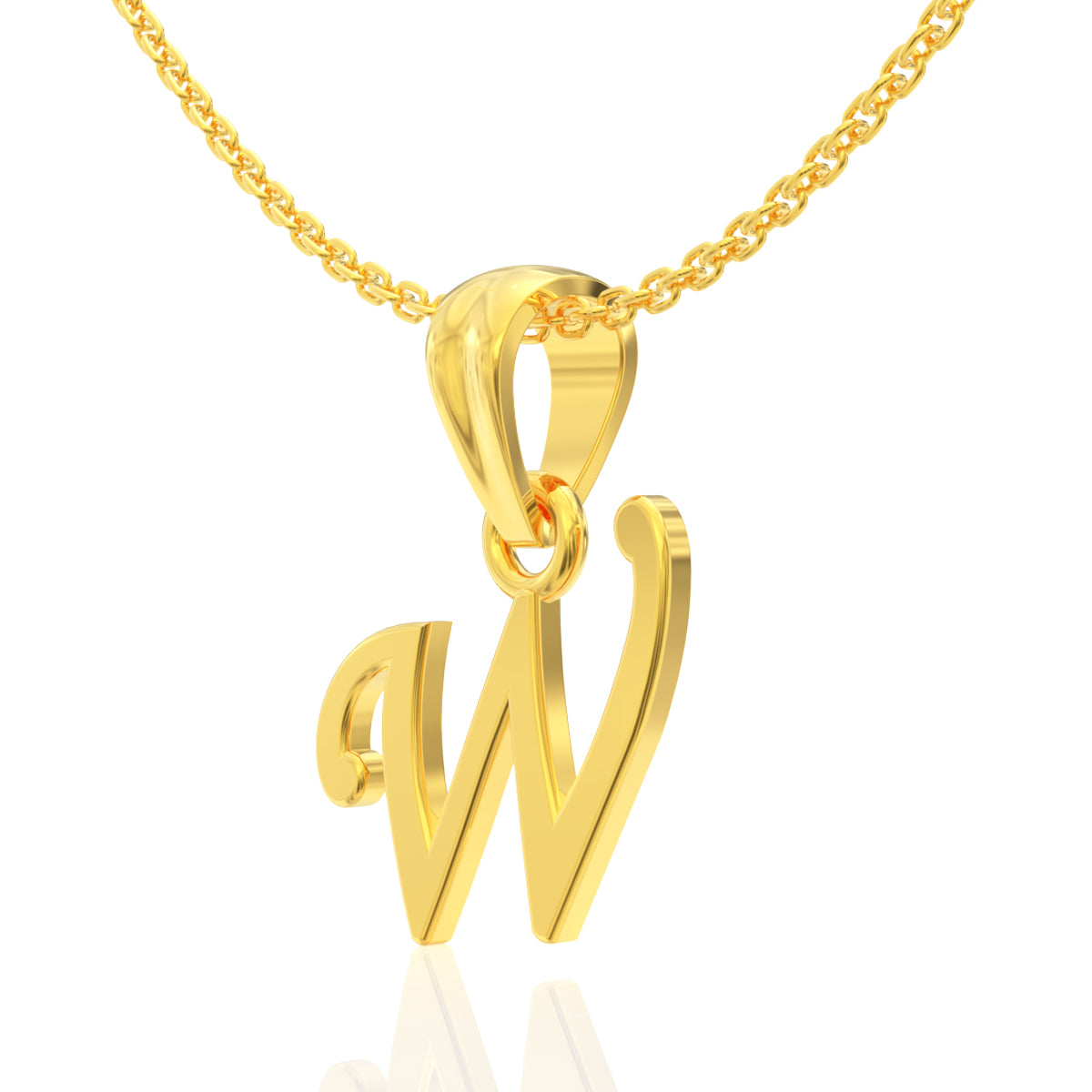 Wonder "W" Letter Gold Pendant