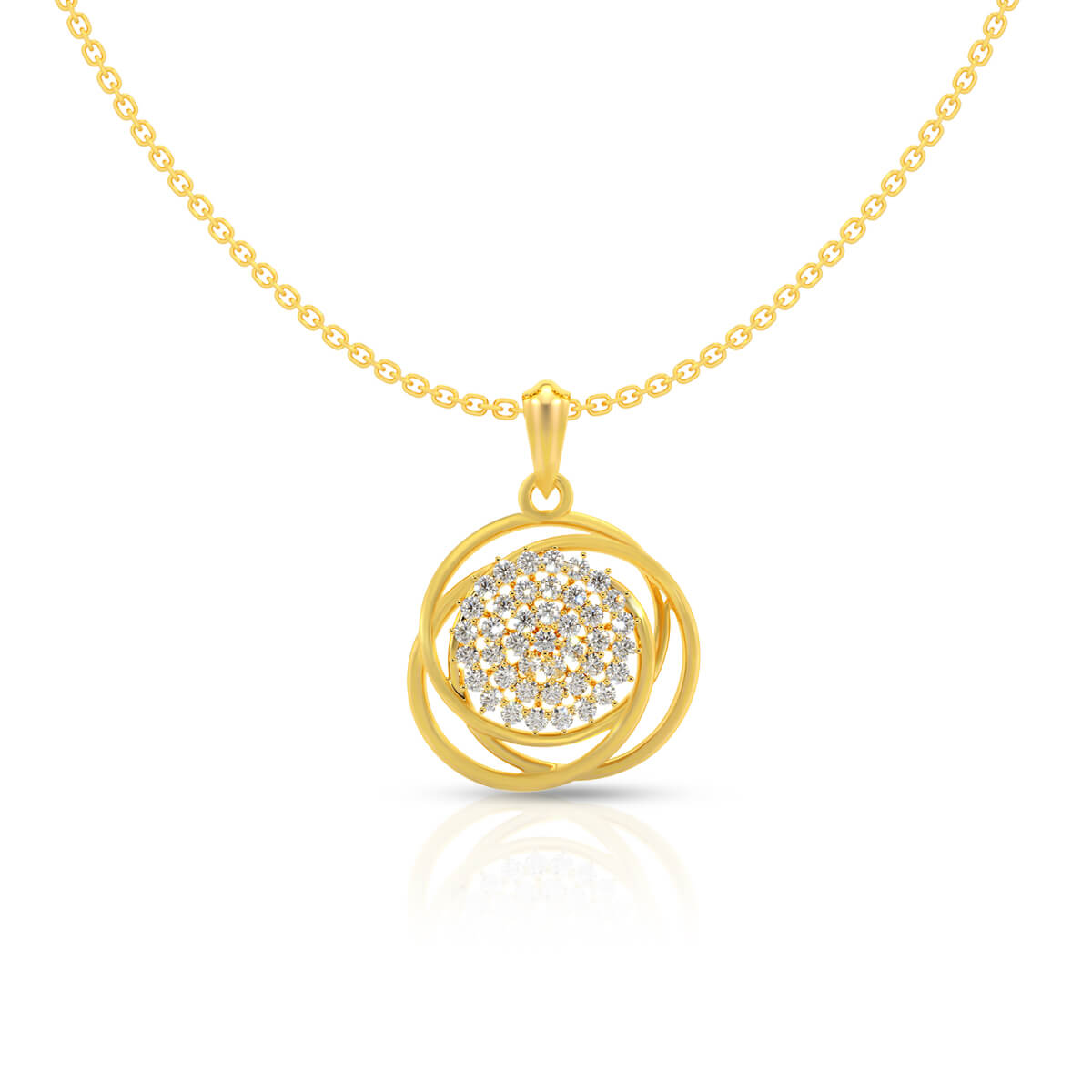 Dazzling Bloom Gold Pendant 22K