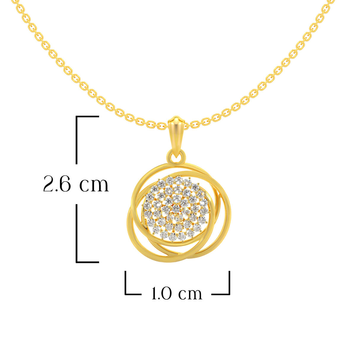 Dazzling Bloom Gold Pendant 22K