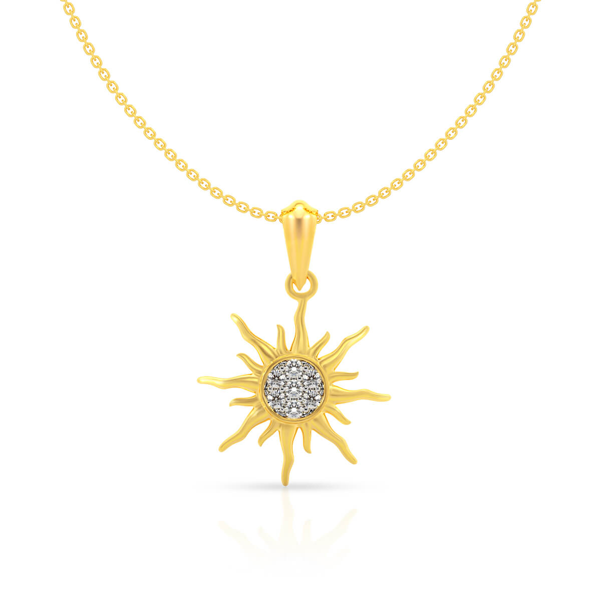 Dazzling Sunburst Gold Pendant 22K