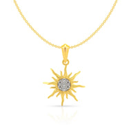 Dazzling Sunburst Gold Pendant 22K