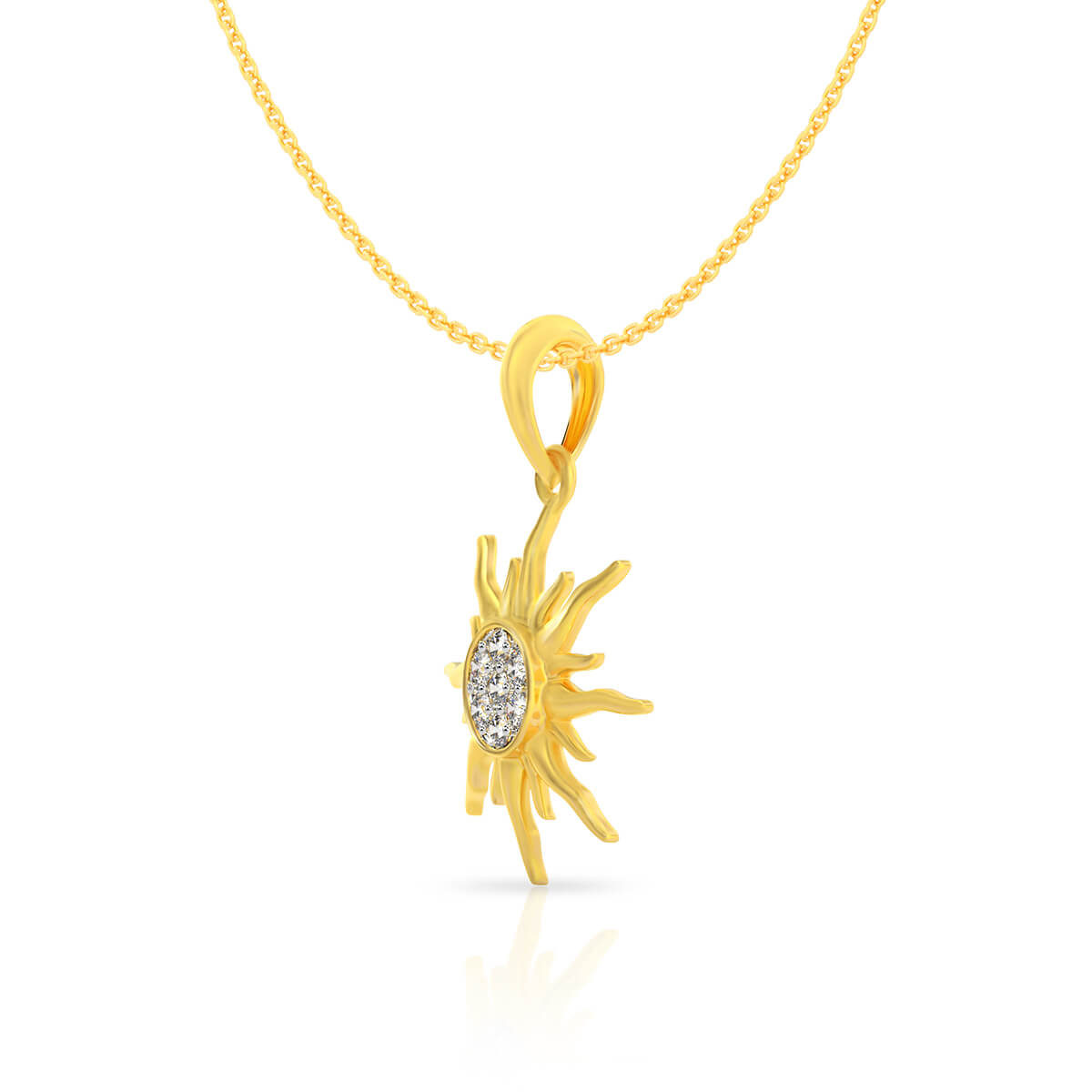 Dazzling Sunburst Gold Pendant 22K