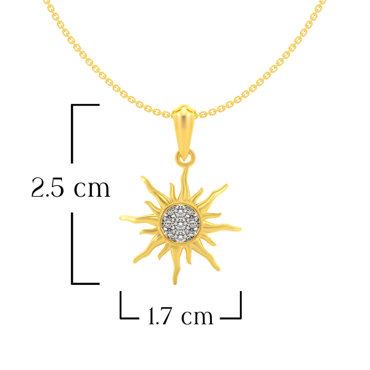 Dazzling Sunburst Gold Pendant 22K