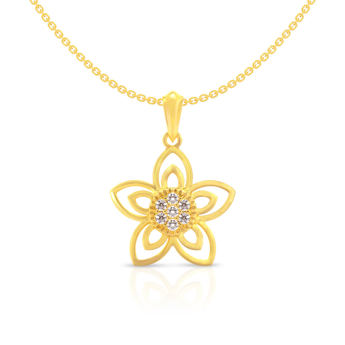 Elegant Petal Gold Pendant 22K