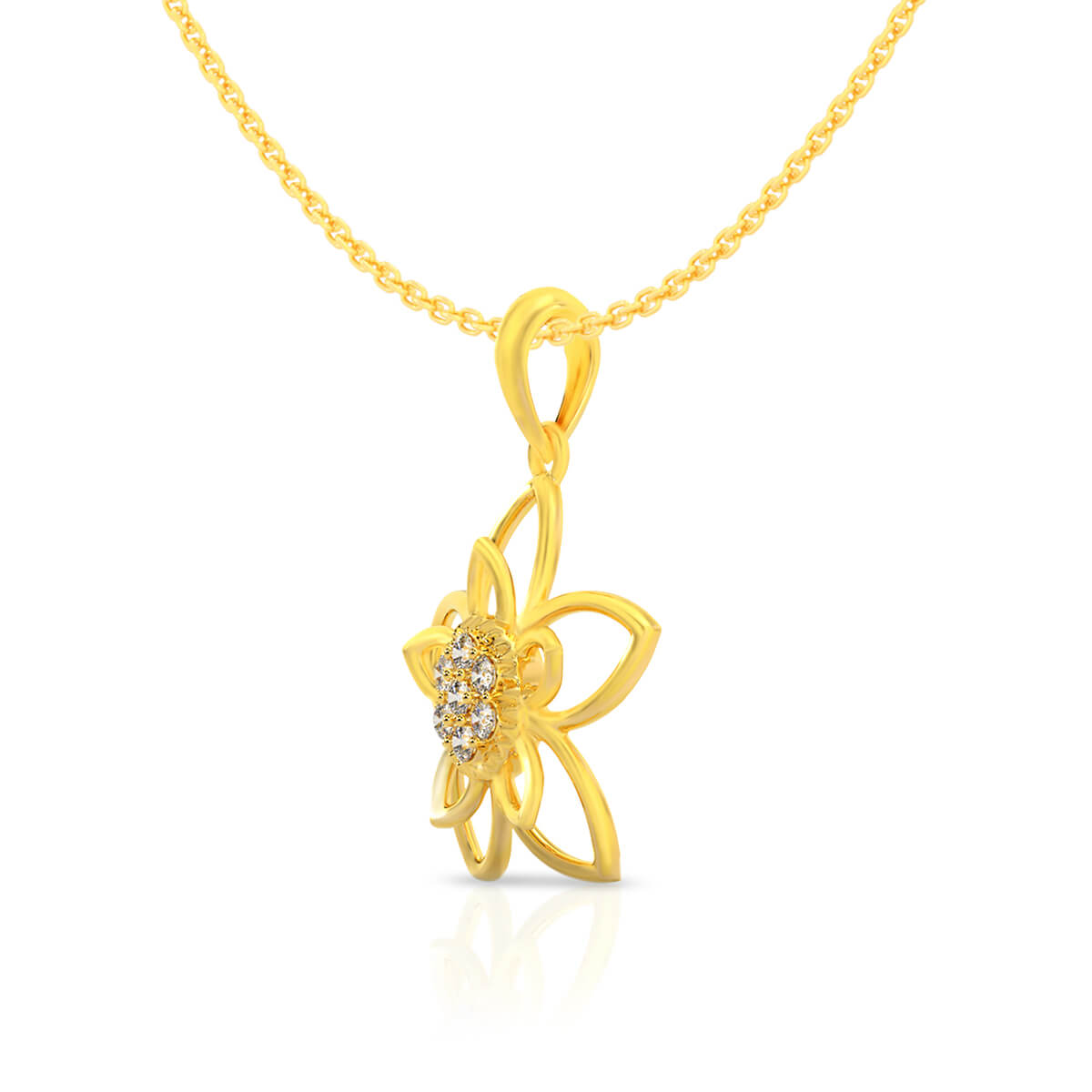 Elegant Petal Gold Pendant 22K