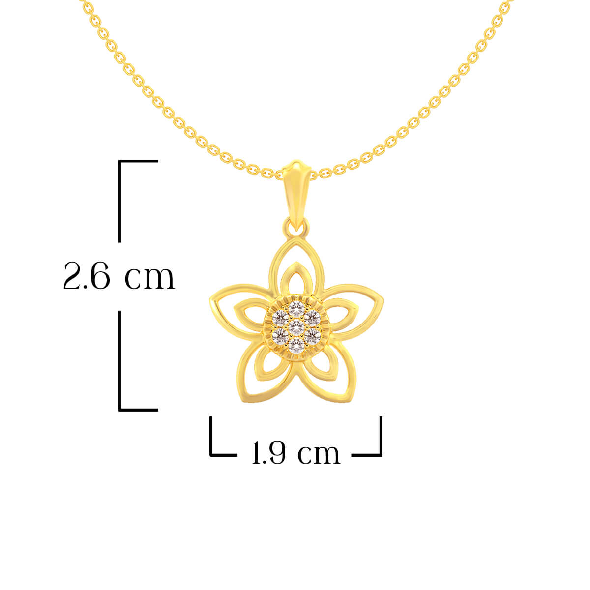 Elegant Petal Gold Pendant 22K
