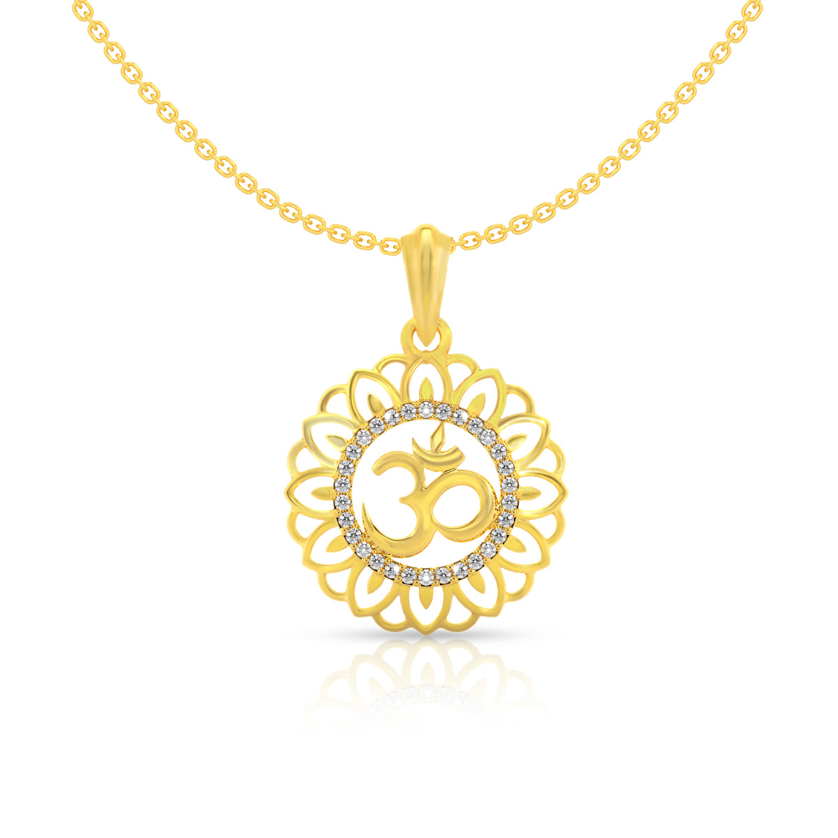 Divine Om Floral Gold Pendant