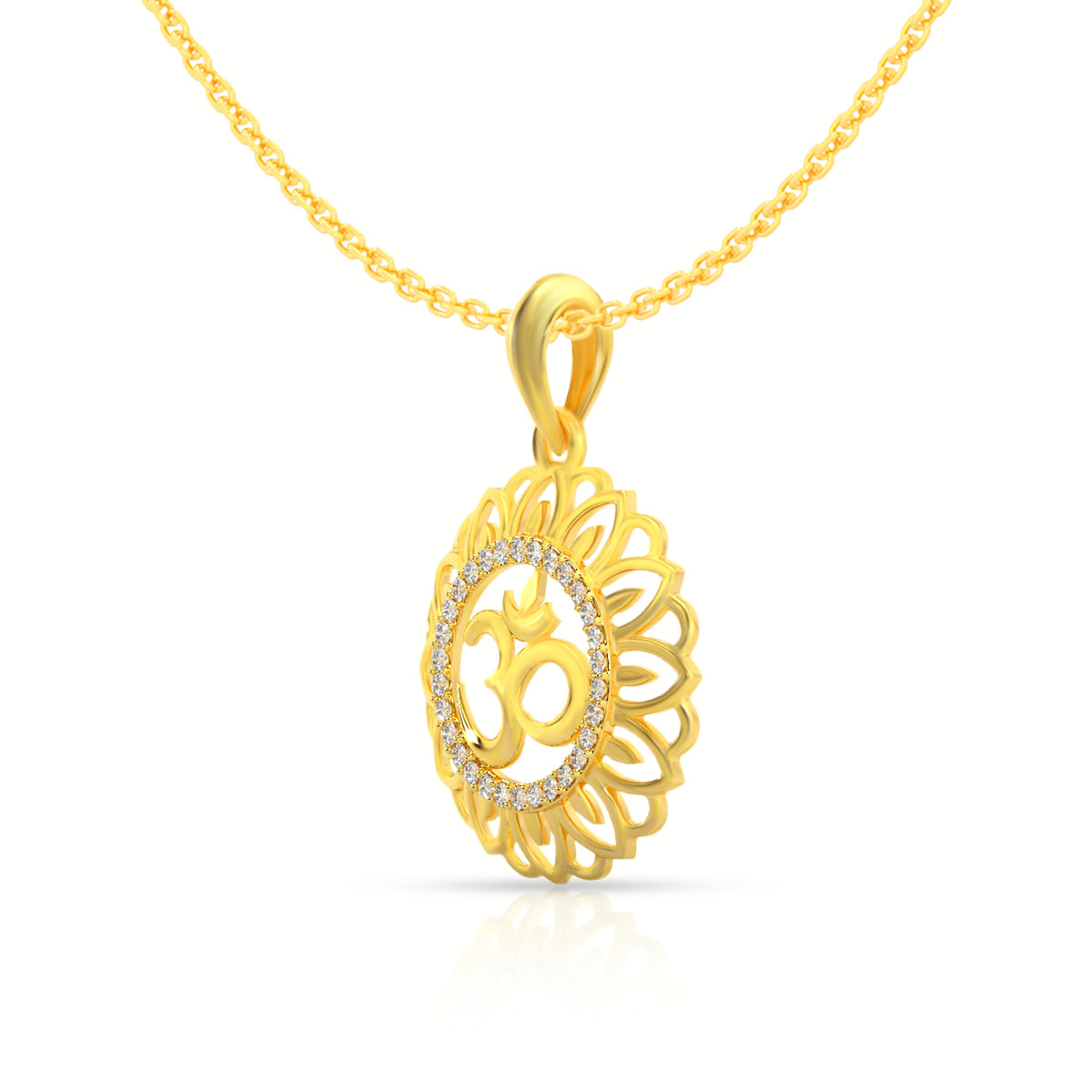 Divine Om Floral Gold Pendant