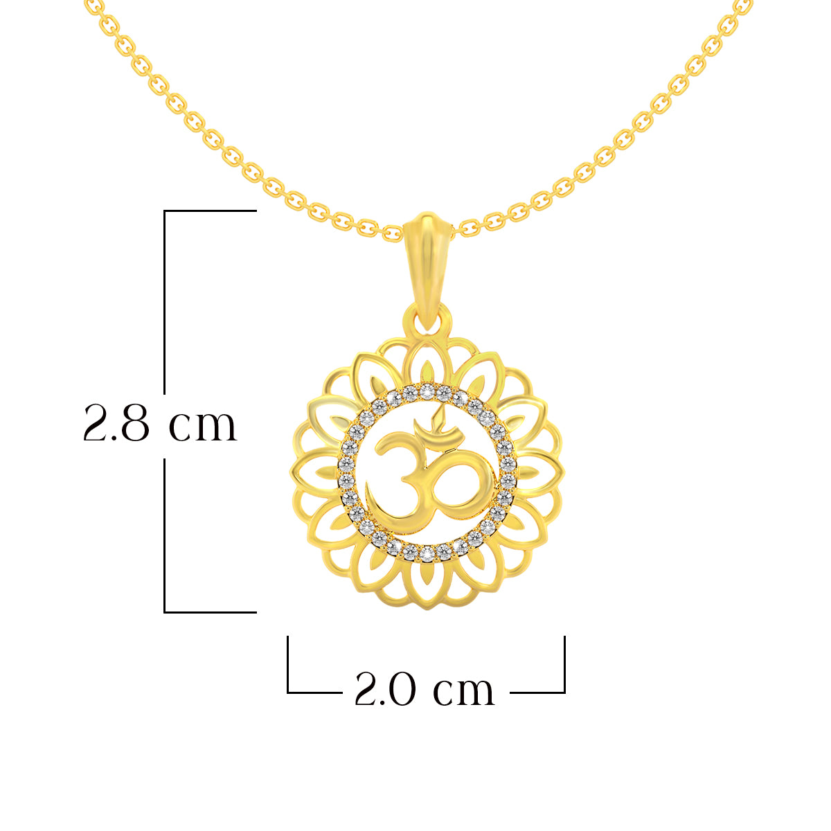 Divine Om Floral Gold Pendant