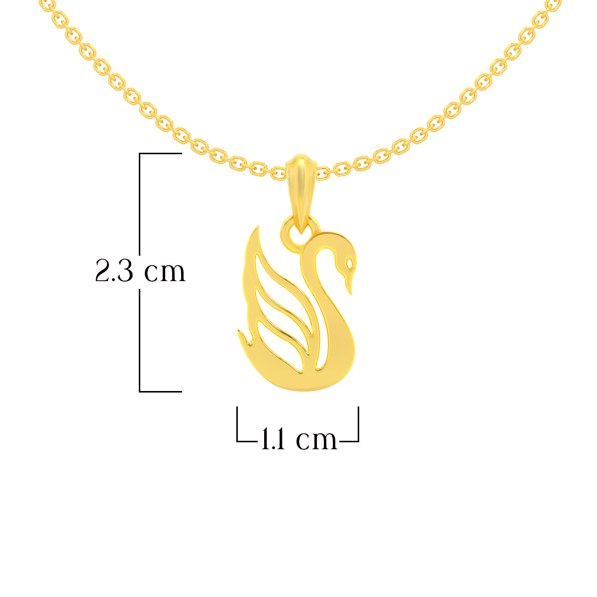 Royal Swan Pendant in Gold