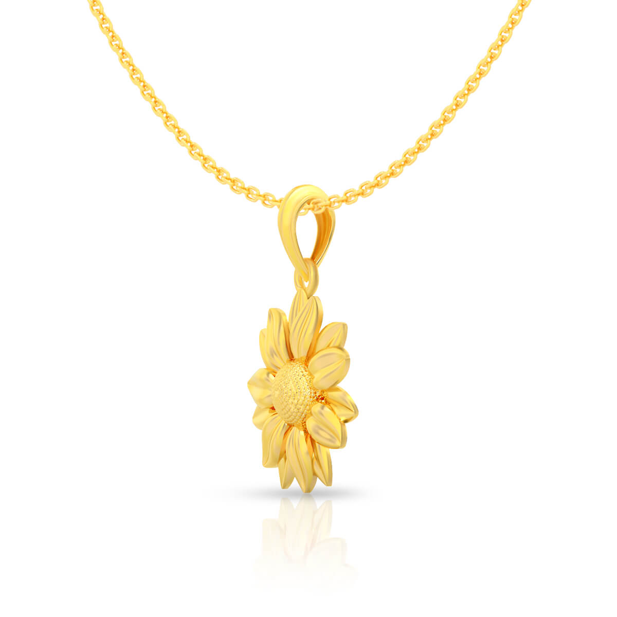 Gleaming Golden Daisy Elegance Pendant 22K