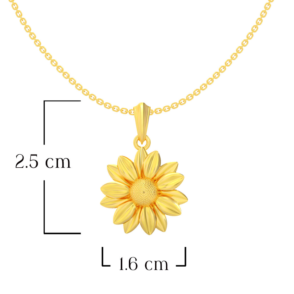 Gleaming Golden Daisy Elegance Pendant 22K