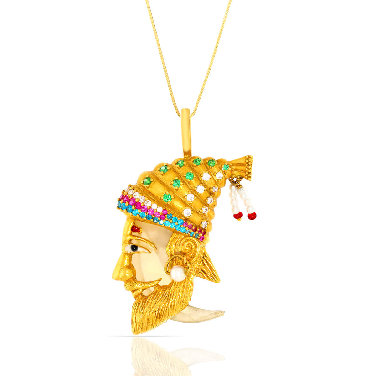 Regal Elegance Shivaji Maharaj Gold Pendant