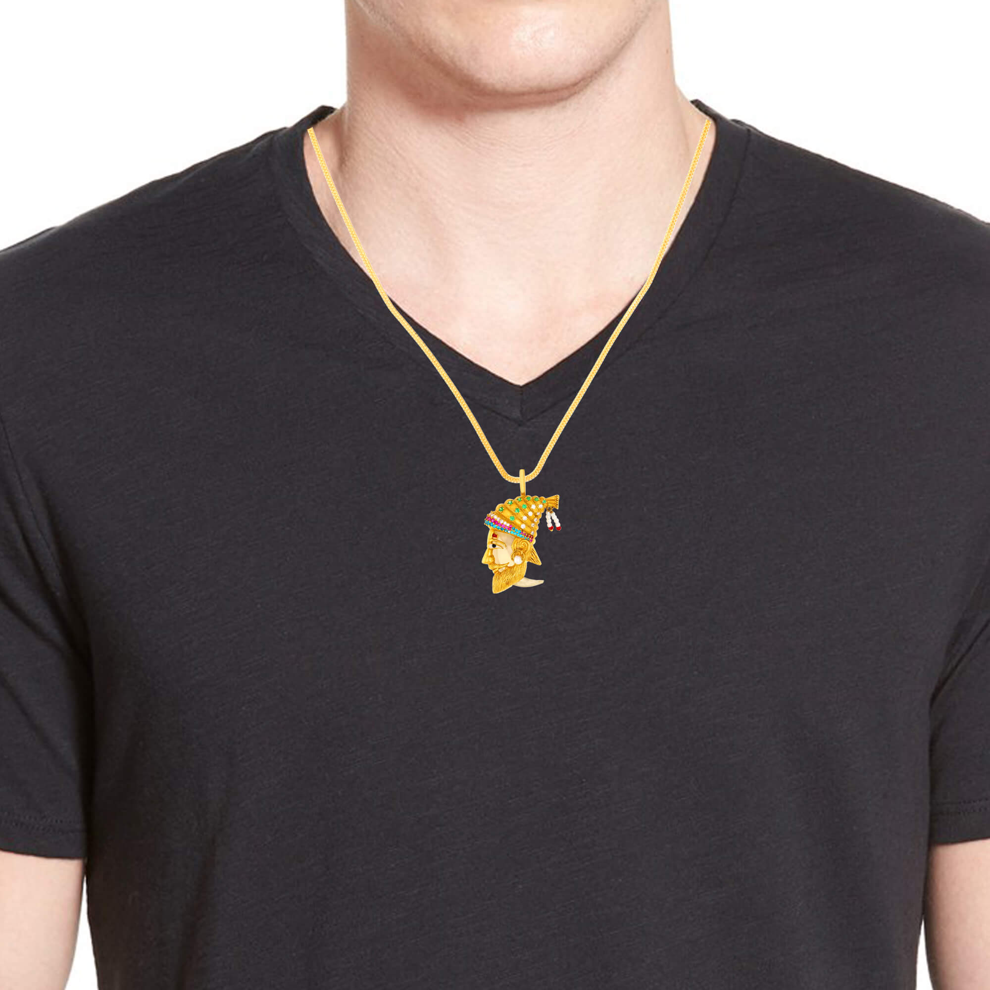 Regal Elegance Shivaji Maharaj Gold Pendant