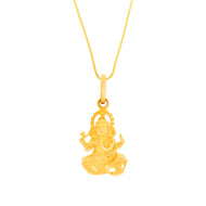 Blessed Devotion Lord Ganesha 22K Gold Pendant