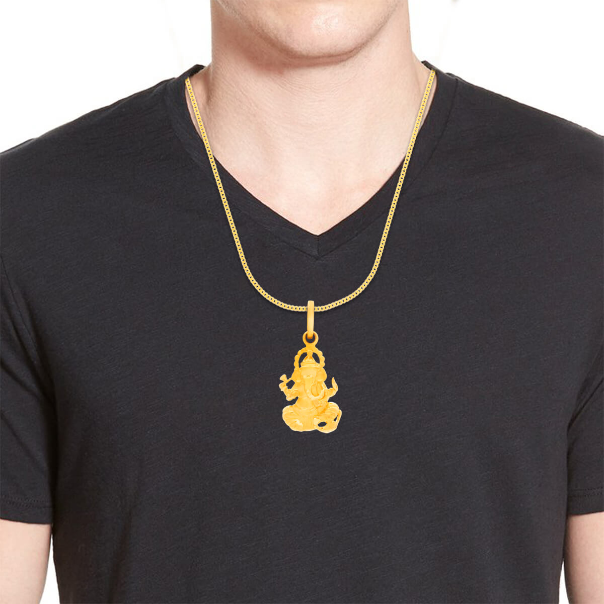 Blessed Devotion Lord Ganesha 22K Gold Pendant