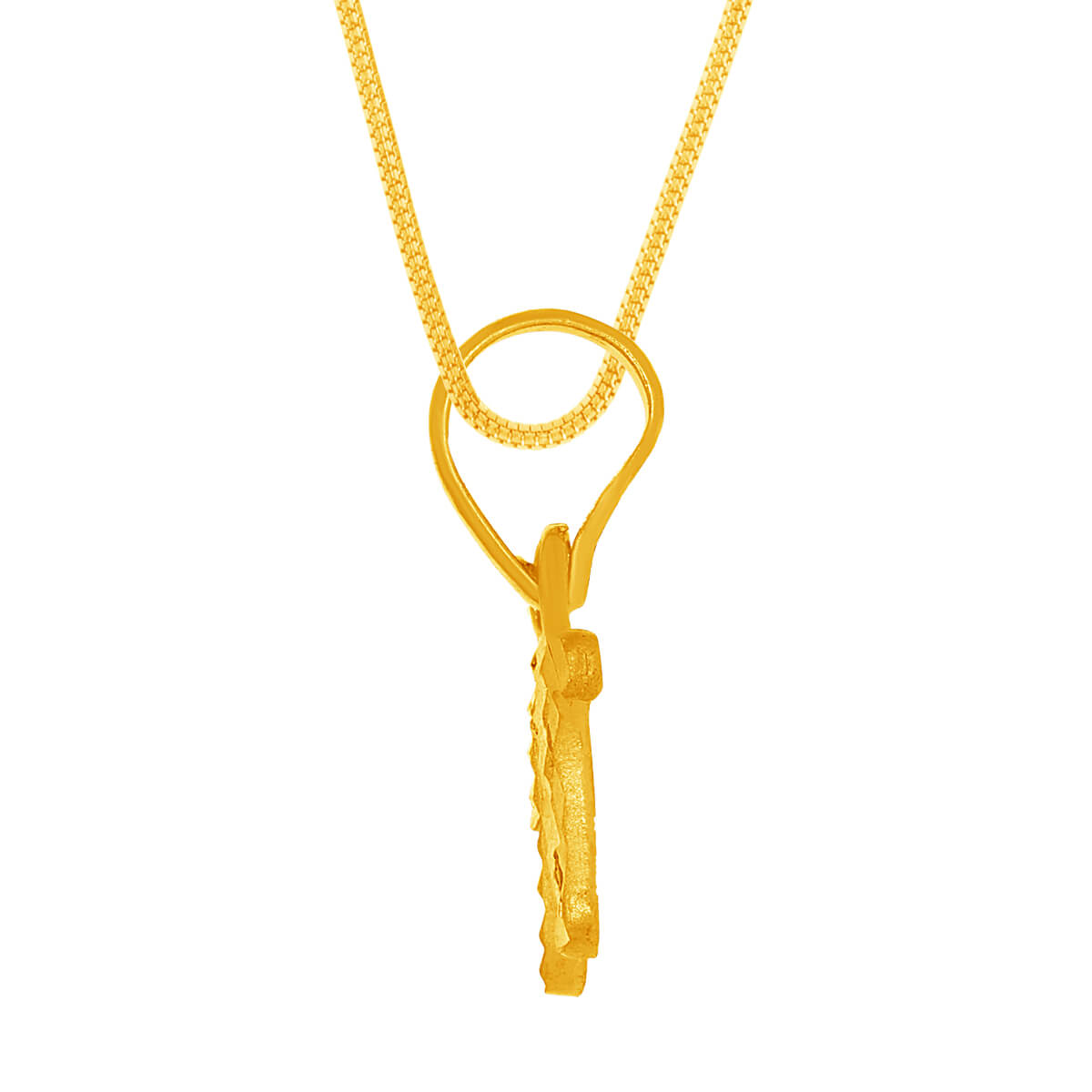 Effortless Sleek "N" Alphabet Gold Pendant