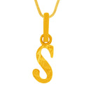 Stunning "S" Alphabet Gold Pendant