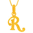 Radiant "R" Alphabet Gold Pendant